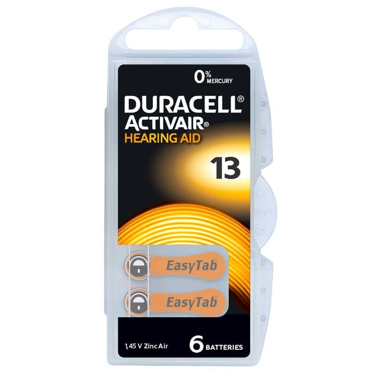 Duracell Activair Size 13 Hearing Aid Batteries
